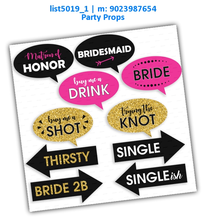Bride party props | Printed list5019_1 Printed Props