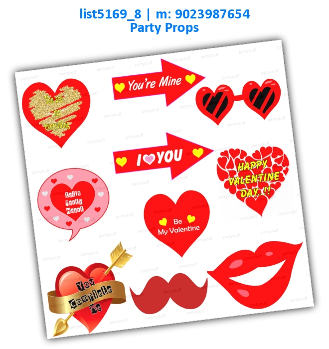 Valentine Party Props | Printed list5169_8 Printed Props