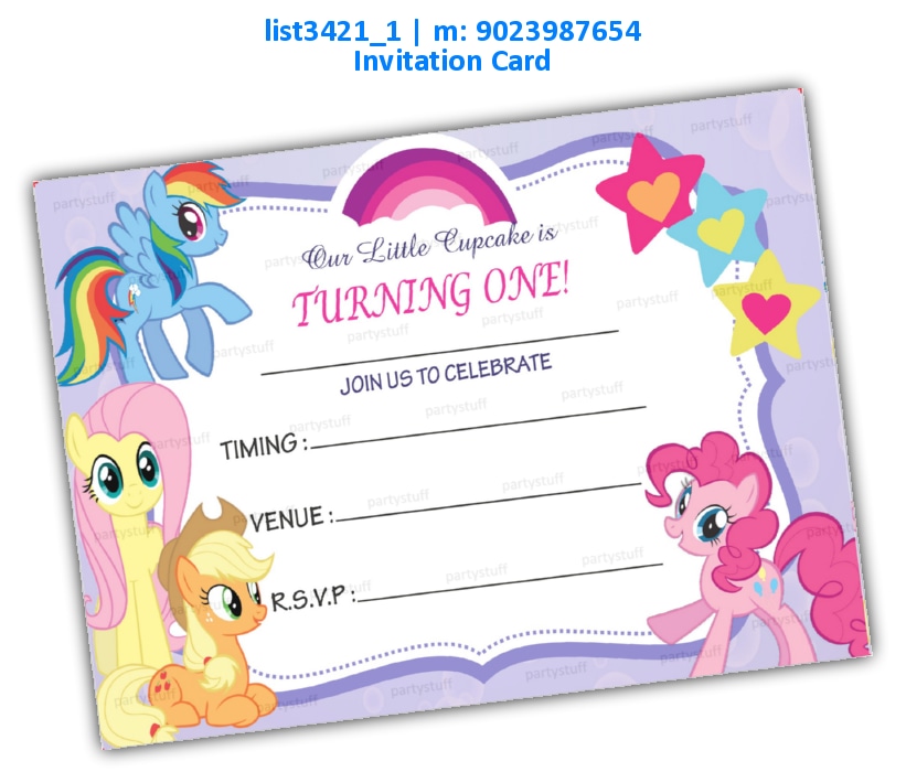 Little Pony Birthday Invitation | Printed list3421_1 Printed Cards