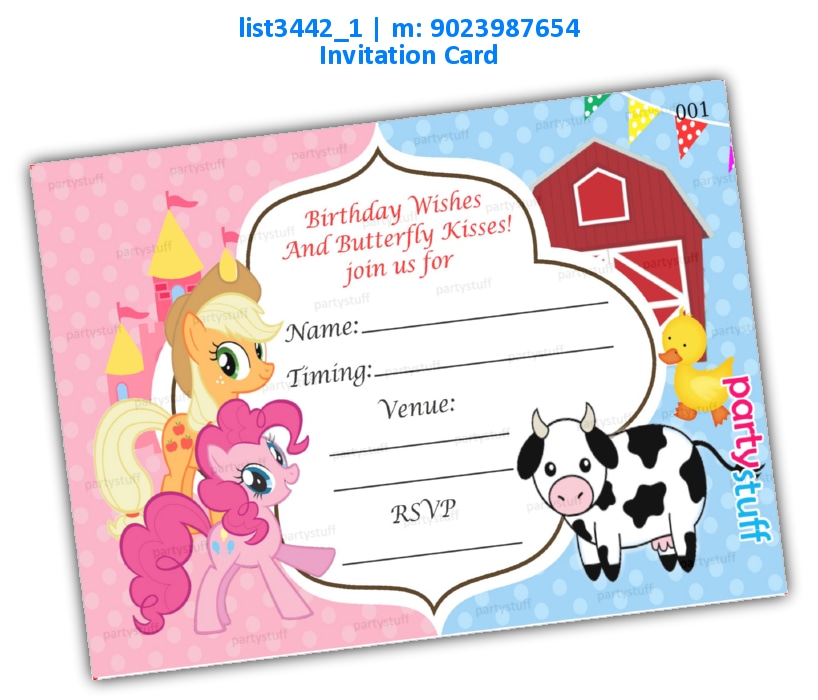 Little Pony Birthday Invitation 2 | Printed list3442_1 Printed Cards