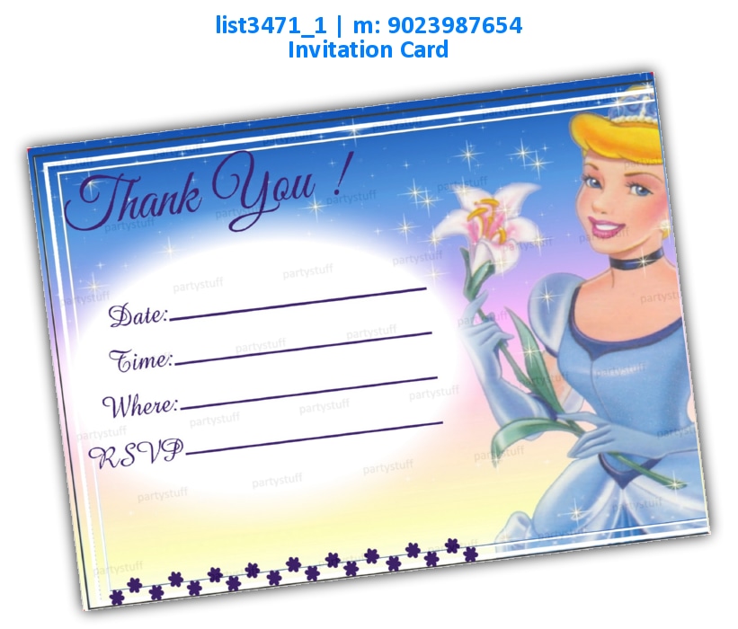 Princess Invitation Card 3 | Printed list3471_1 Printed Cards