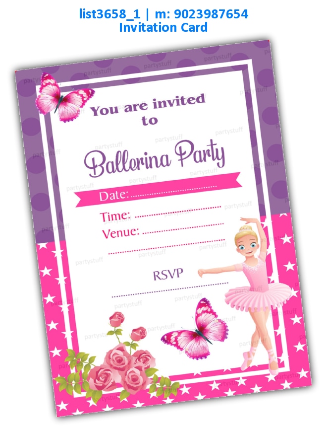 Ballerina Invitation Card | Printed list3658_1 Printed Cards
