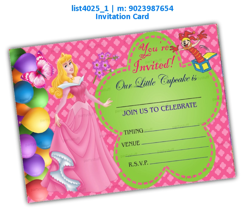 Princess Invitation Card 10 | Printed list4025_1 Printed Cards