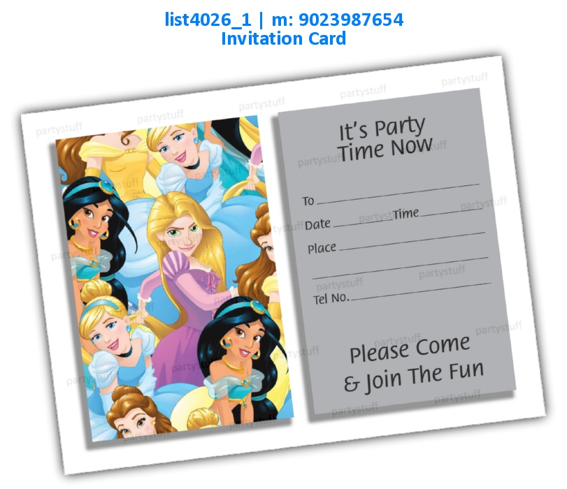 Princess Invitation Card 11 | Printed list4026_1 Printed Cards