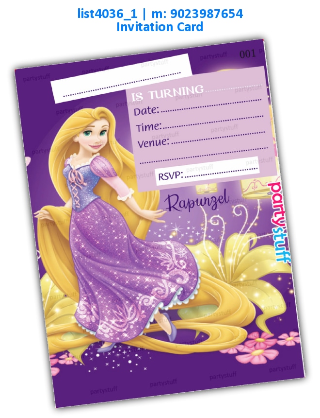 Princess Invitation Card 12 | Printed list4036_1 Printed Cards