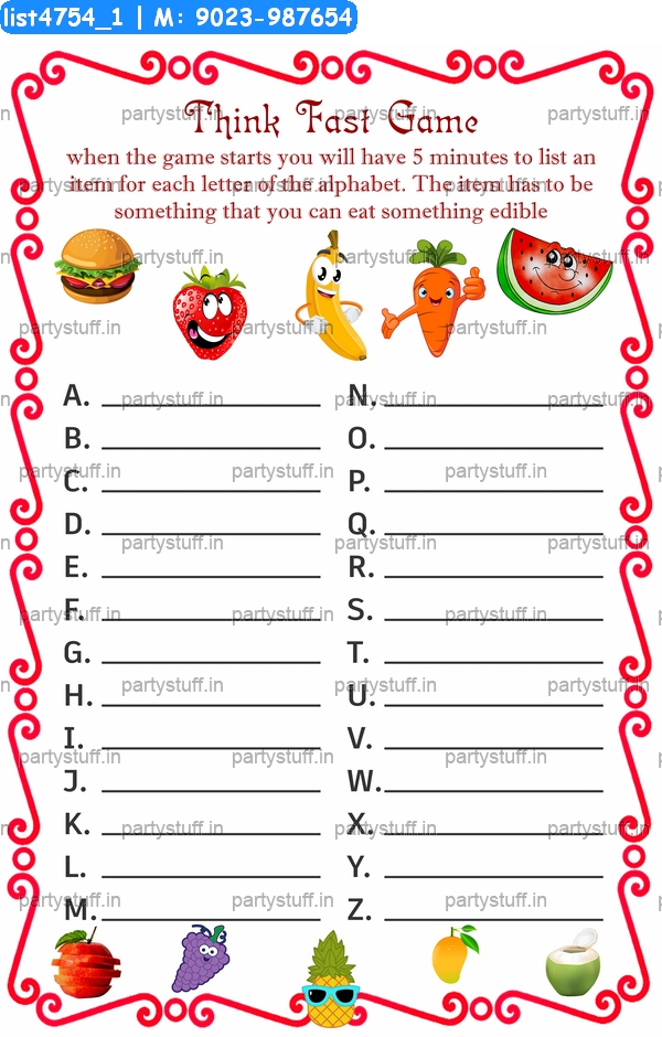 Write eatable from alphabets