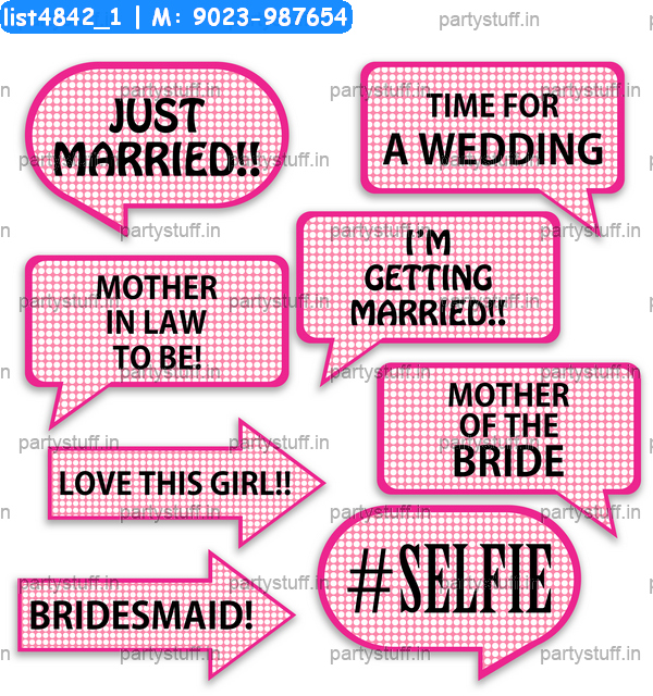 Wedding Pink Speech Bubbles