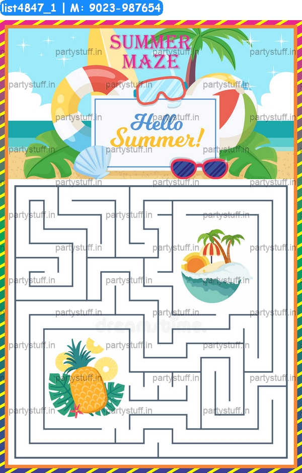 Summer Occasion Tambola, Paper Games, Props Designs