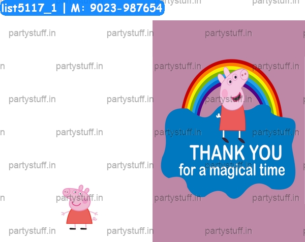 Peppa Pig Fold DIY Thankyou Card