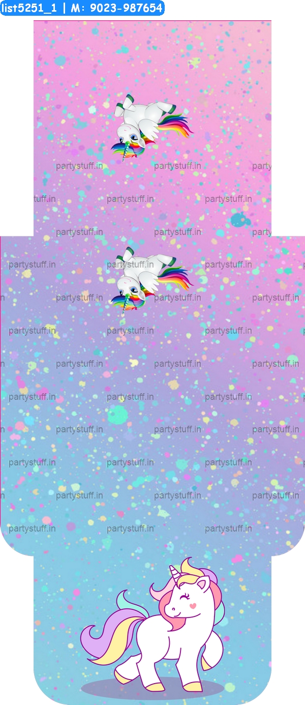 Unicorn Invitation Card with Envelope Cards in Unicorn theme