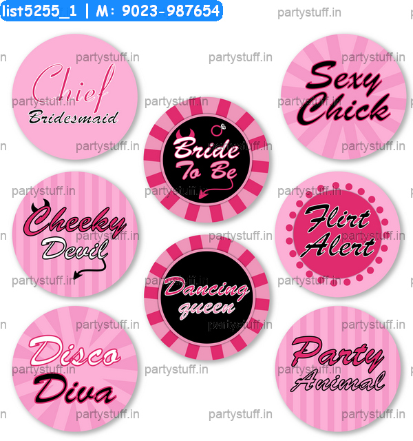 Bridesmaid Pink Badges