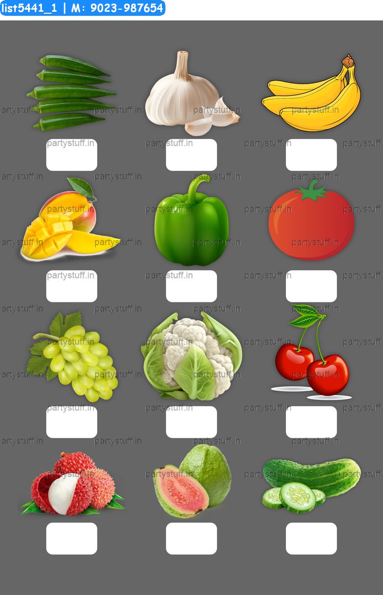 Fruits Vegetables Tambola Housie