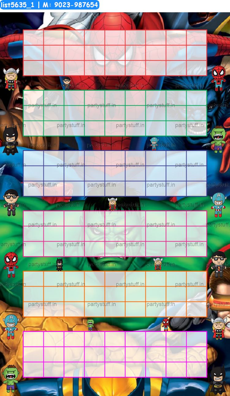 Superhero hexa classic grids