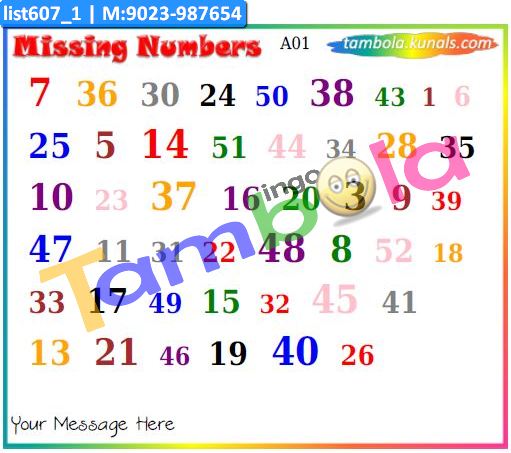 Missing Numbers kukuba 1