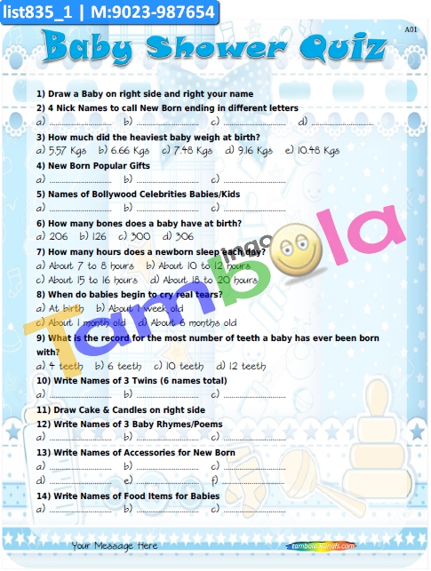 Baby Shower Quiz