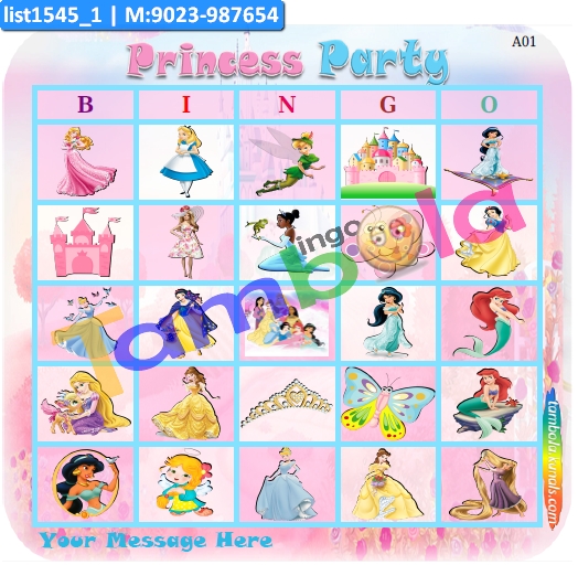 Princess Image Bingo