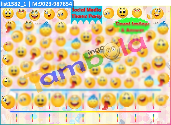 Smiley Match Numbering Paper Games in Emoji theme