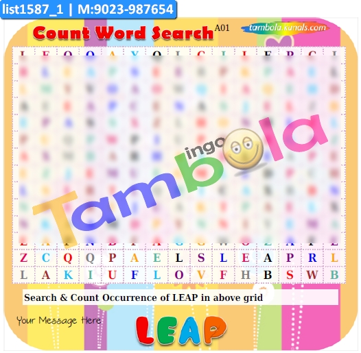 New Year Leap Count Word Search