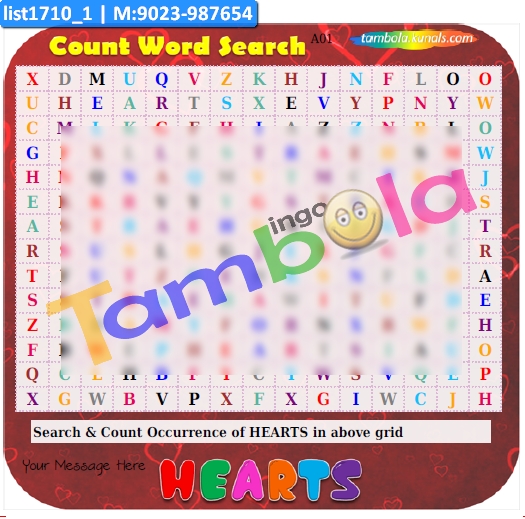 Hearts Count Word Search