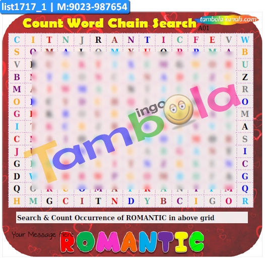 Romantic Count Word Chain Search