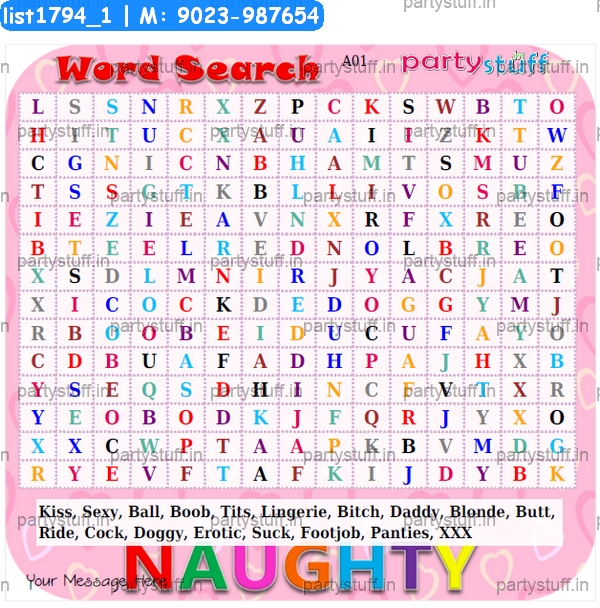 Naughty Word Search 2