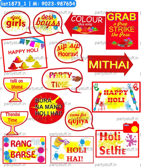 Holi Speech Bubbles