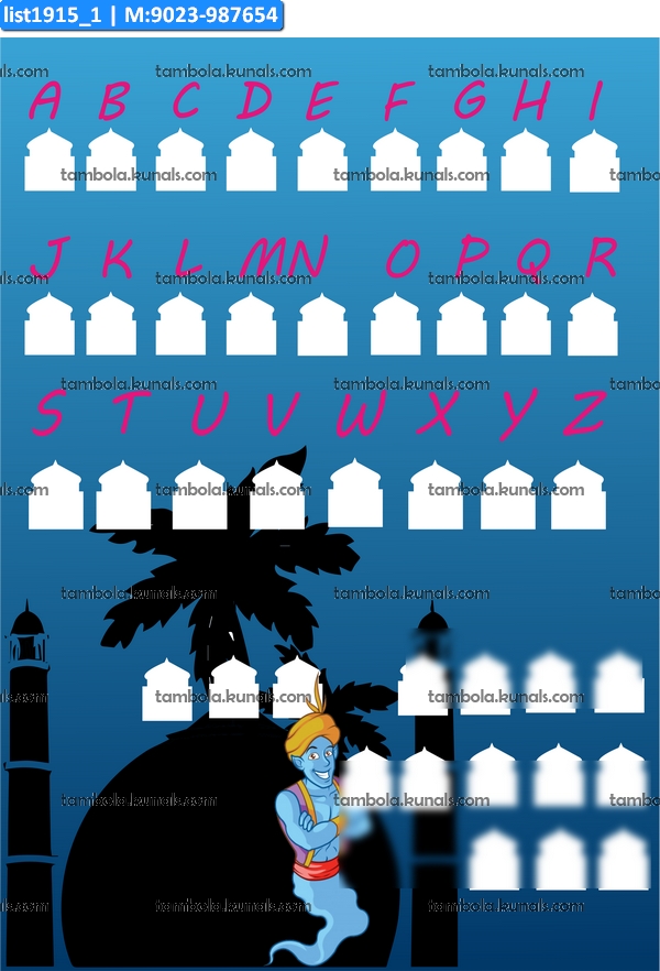 Arabian Nights Alphabet Points