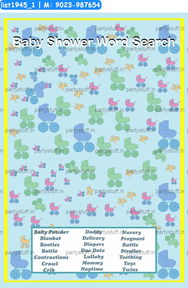 Baby Shower Word Search 3