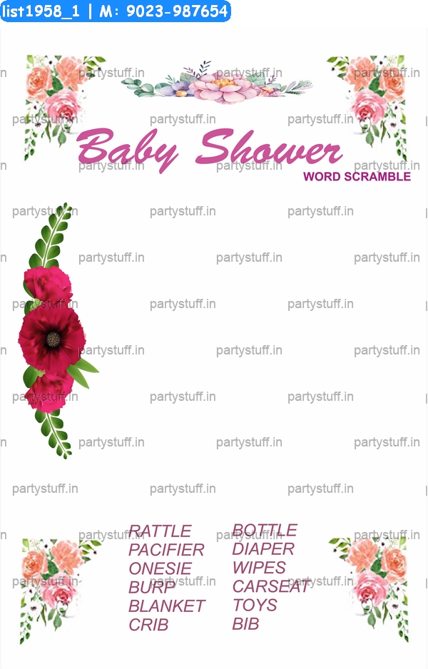 Baby Shower Word Search 4