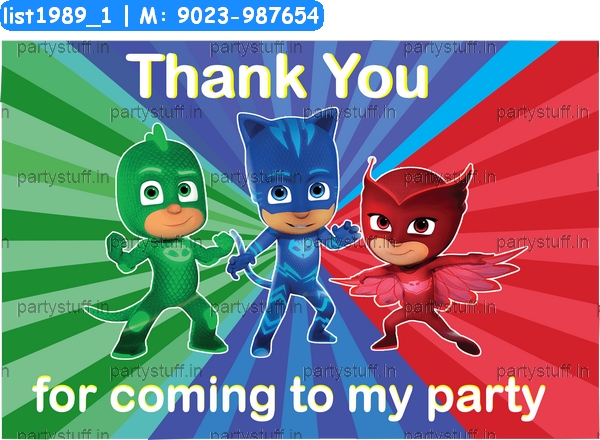 PJ Mask Thankyou Card