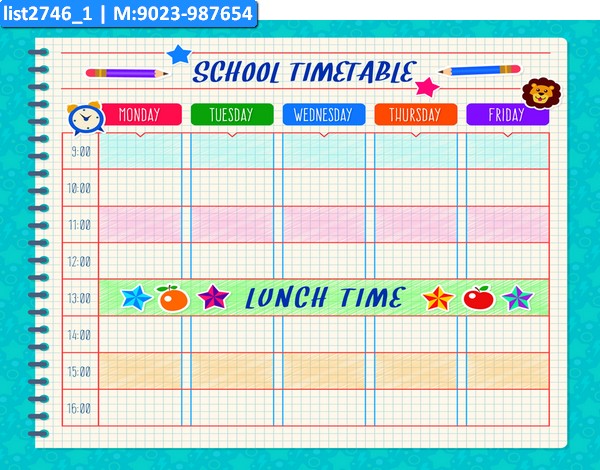 School Time Table kukuba 4