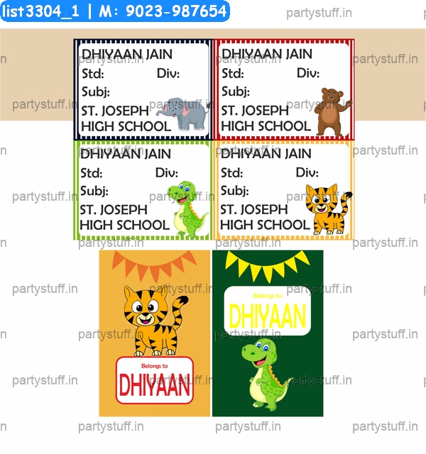 Animals Tag Nameslip Stickers