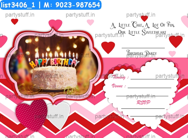 Cake Birthday Invitation Card