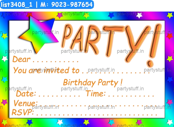 Party Birthday Invitation Card