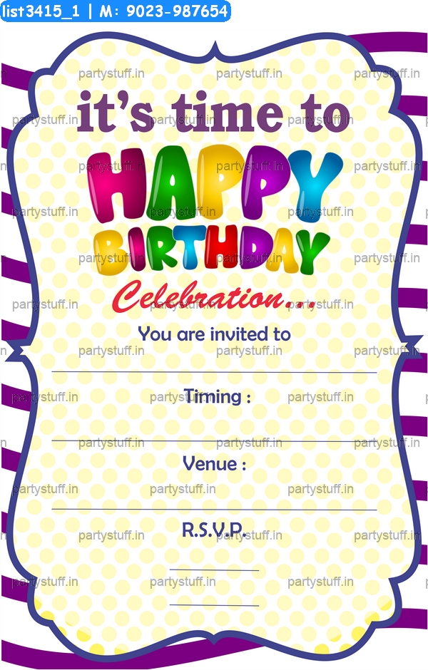 Birthday Invitation Card Cards in Birthday theme