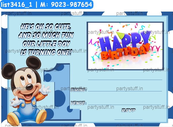 Mickey Mouse Birthday Invitation