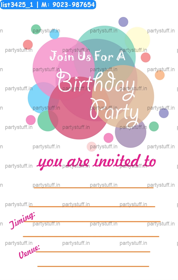 Polka Birthday Invitation Card