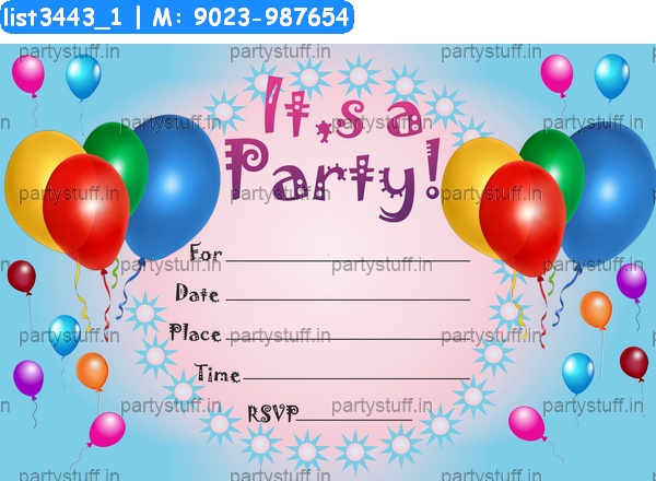 Balloons Birthday Invitation Card