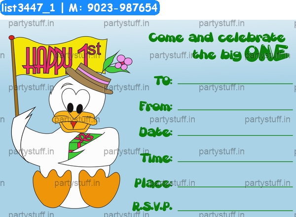 Duck Birthday Invitation Card