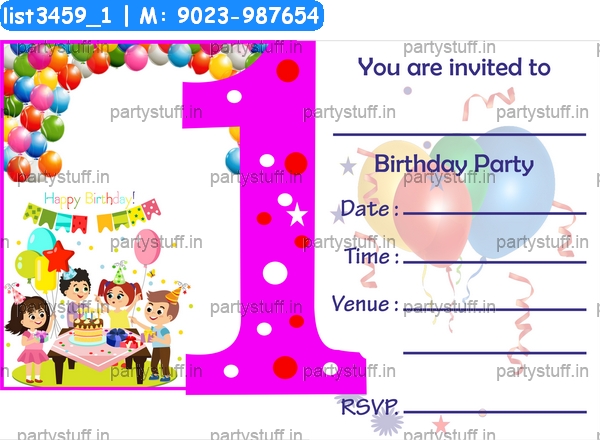 Kids Birthday Invitation Card