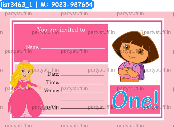 Dora Birthday Invitation Card