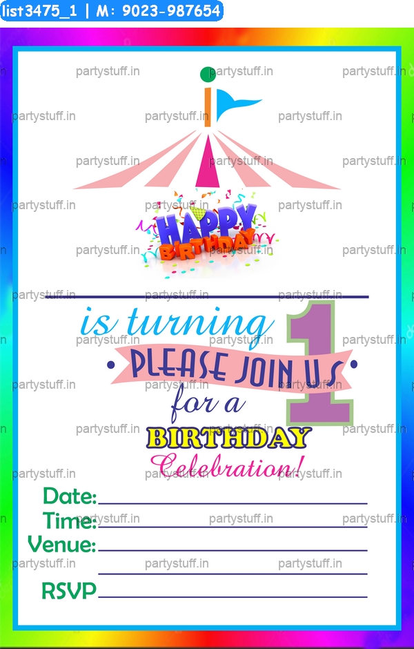 1st Birthday Invitation Card 6