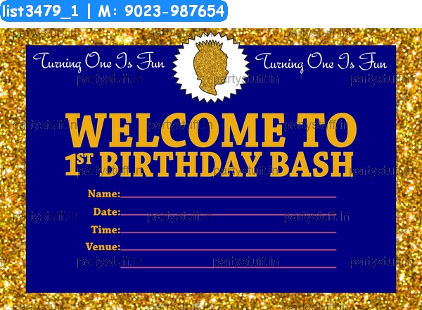 Golden Birthday Invitation Card