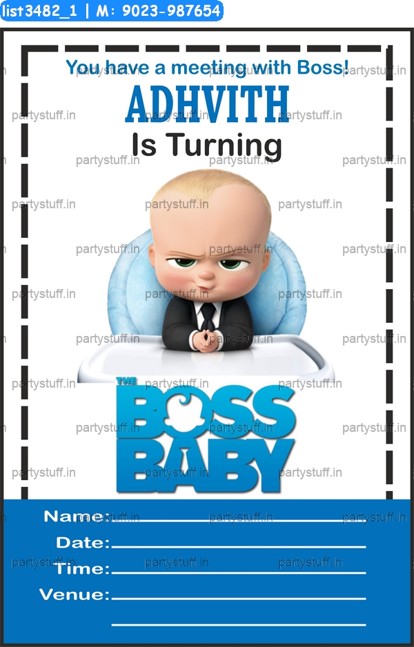 Boss Baby Birthday Invitation Card