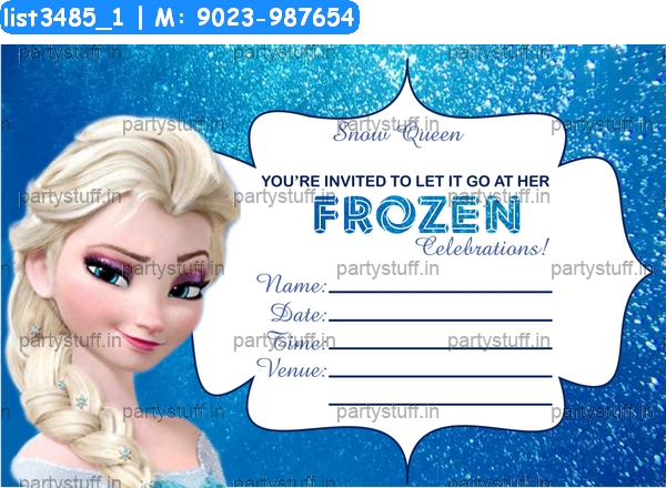 frozen blank invitation card