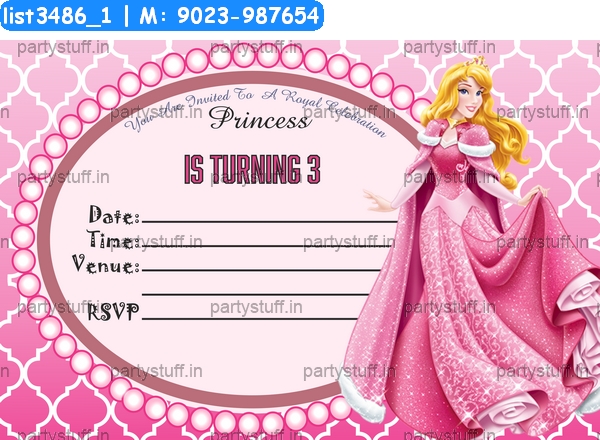 Princess Birthday Invitation Card 5