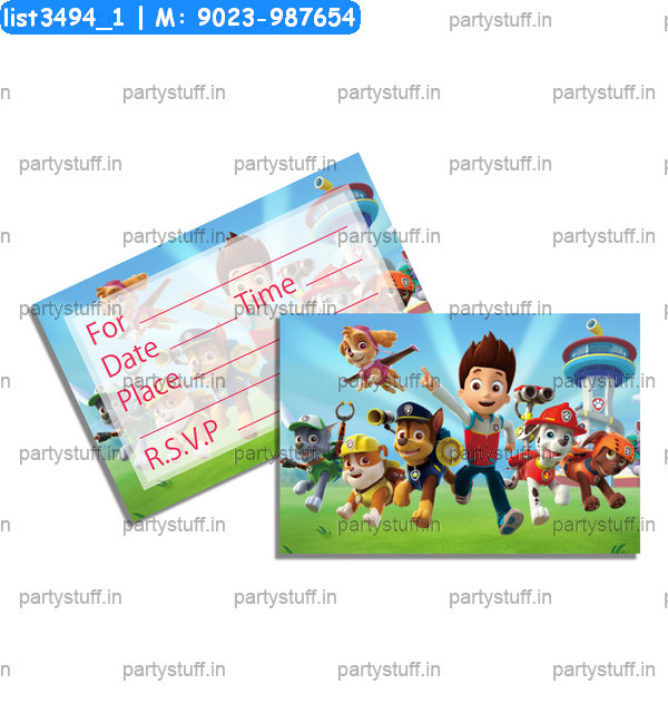 Paw Patrol Invitation Card