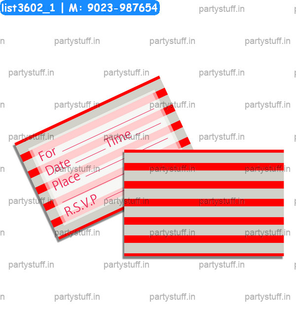 Horizontal Red Lines Invitation Card