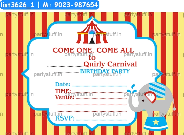 Carnival Invitation Card