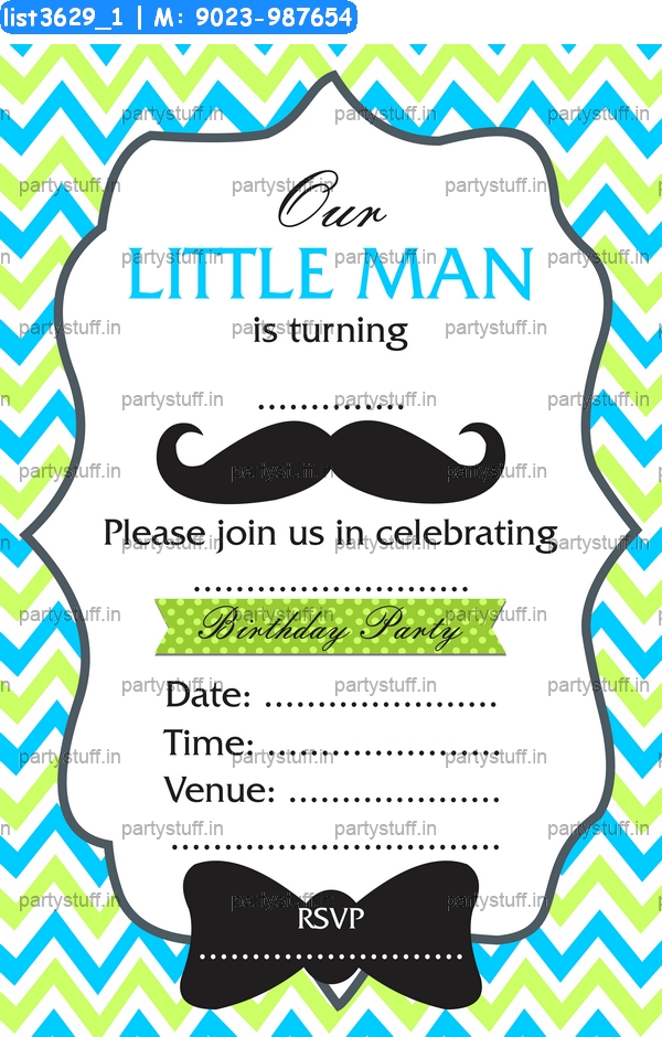 Little Man Invitation Card